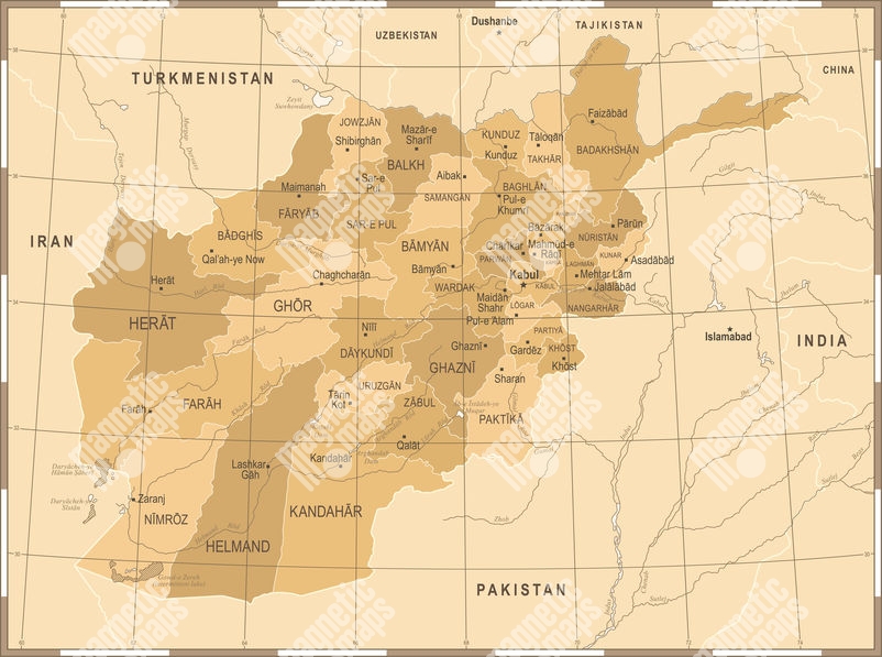 Magnetick Mapa Afganistanu Vintage Hned