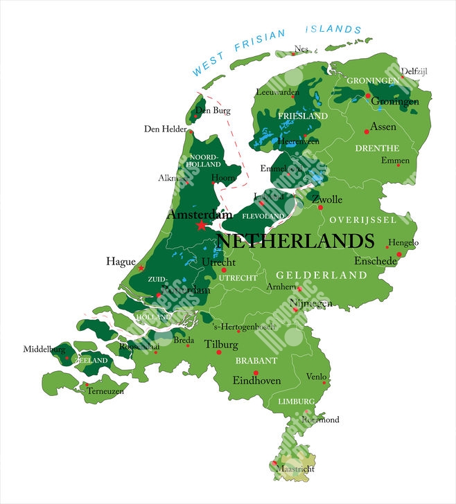 Magnetick Mapa Holandska Geografick Reli Fne
